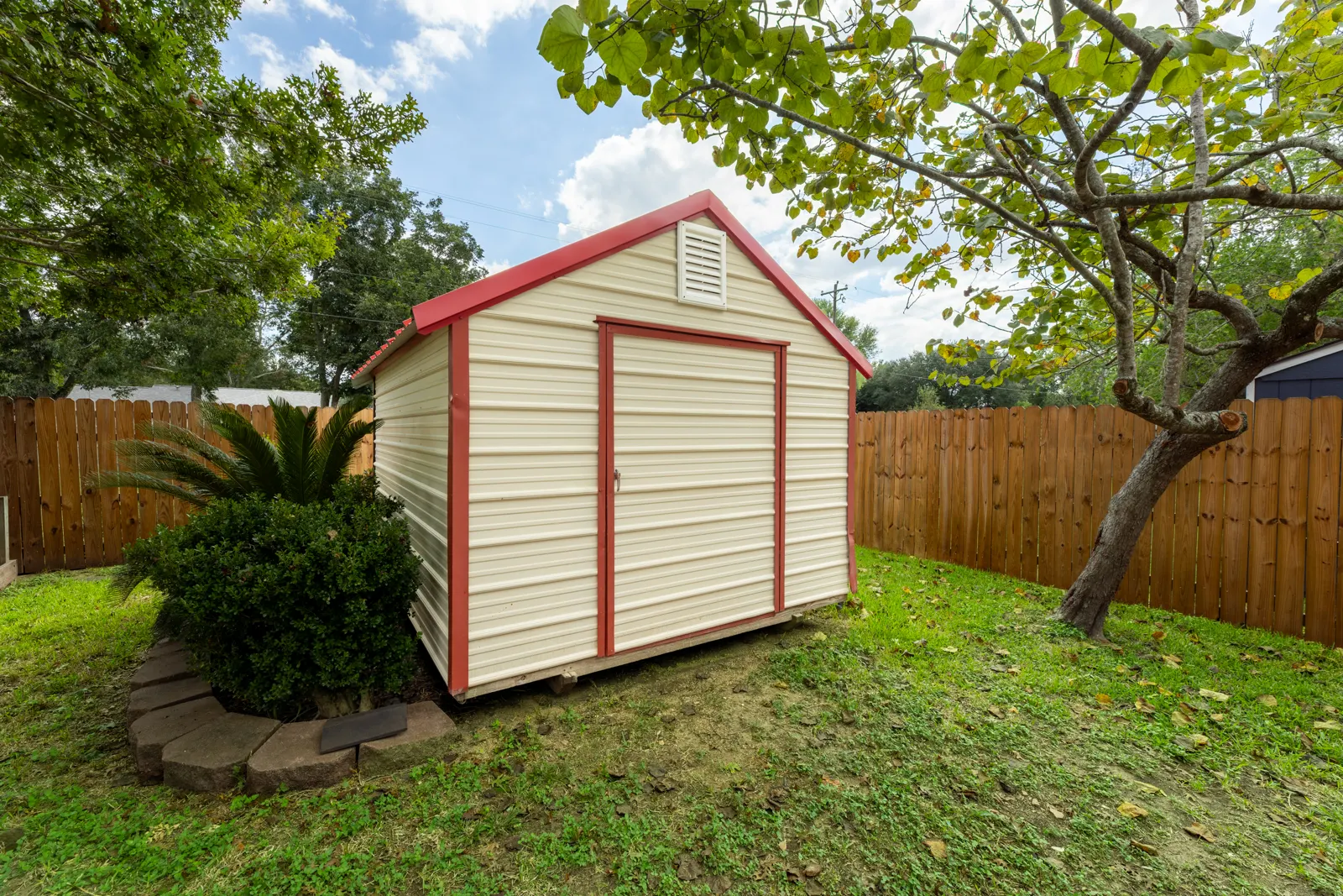 Storage shed in the backyard